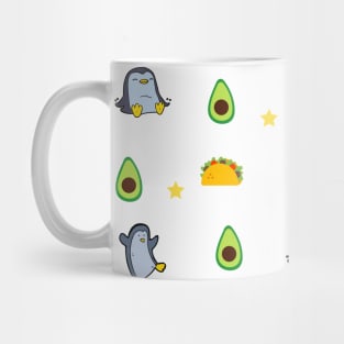 Tacos avocado face mask, Penguin face mask for Kids. Mug